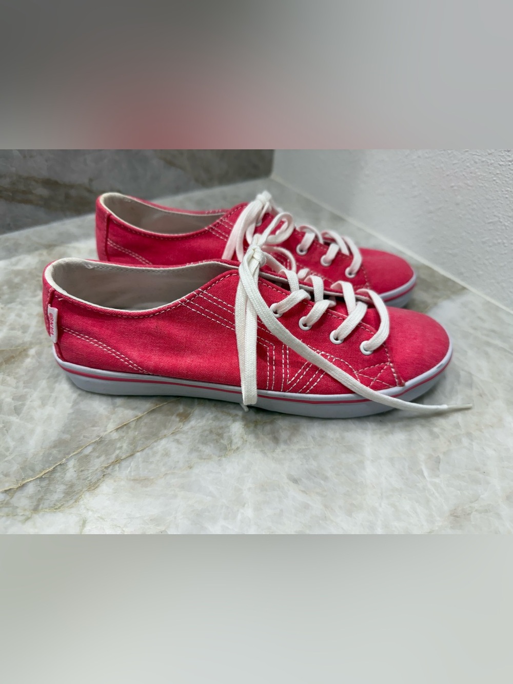 Vans Pink Canvas Low-Top Lace-Up Sneakers